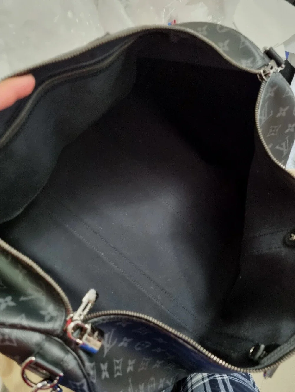 Louis Vuitton Black Monogram Keepall 55 Duffel Bag